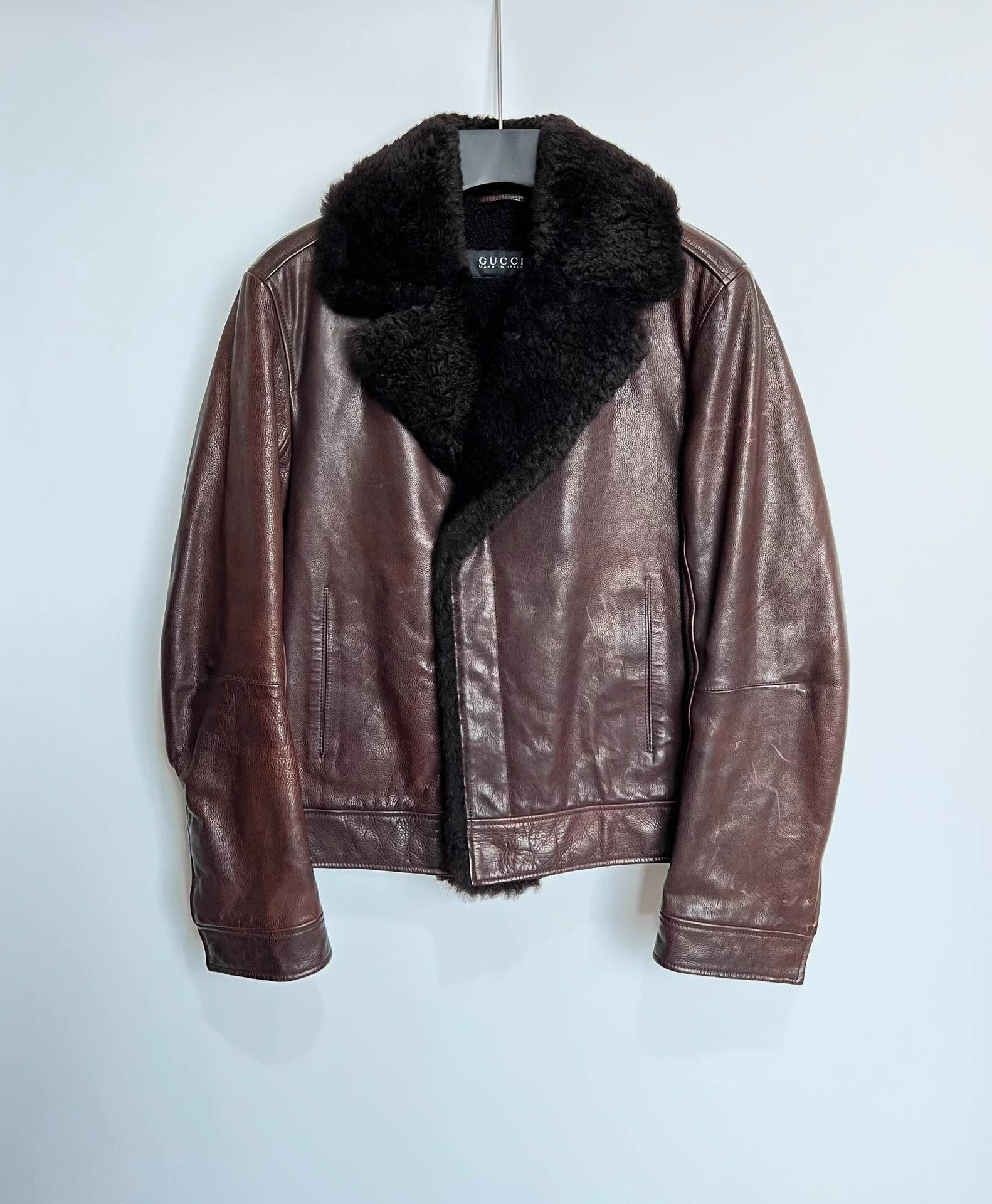 Gucci Gucci Shearling Lined Leather Jacket - 48 Size US M / EU 48-50 / 2 - 1 Thumbnail
