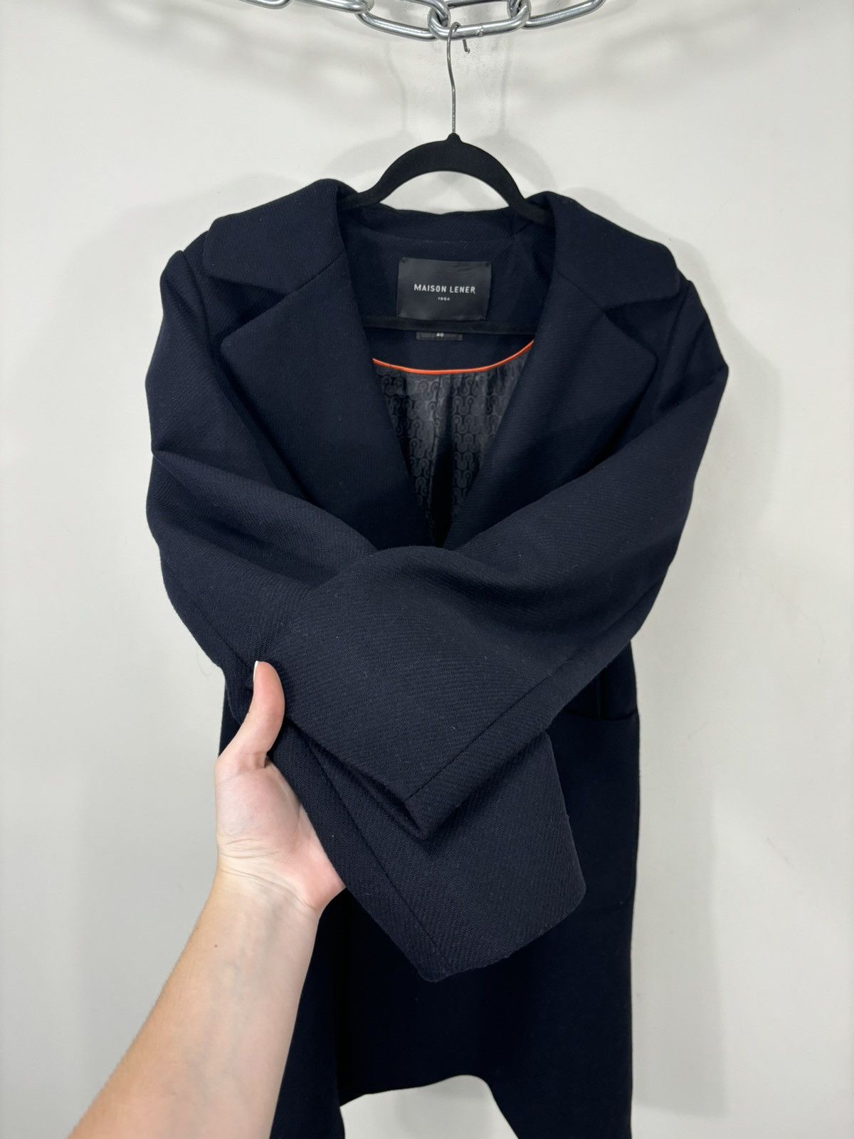 Other Maison Lener Women’s Navy Wool Blend Double Breasted Peacoat Size S / US 4 / IT 40 - 10 Thumbnail