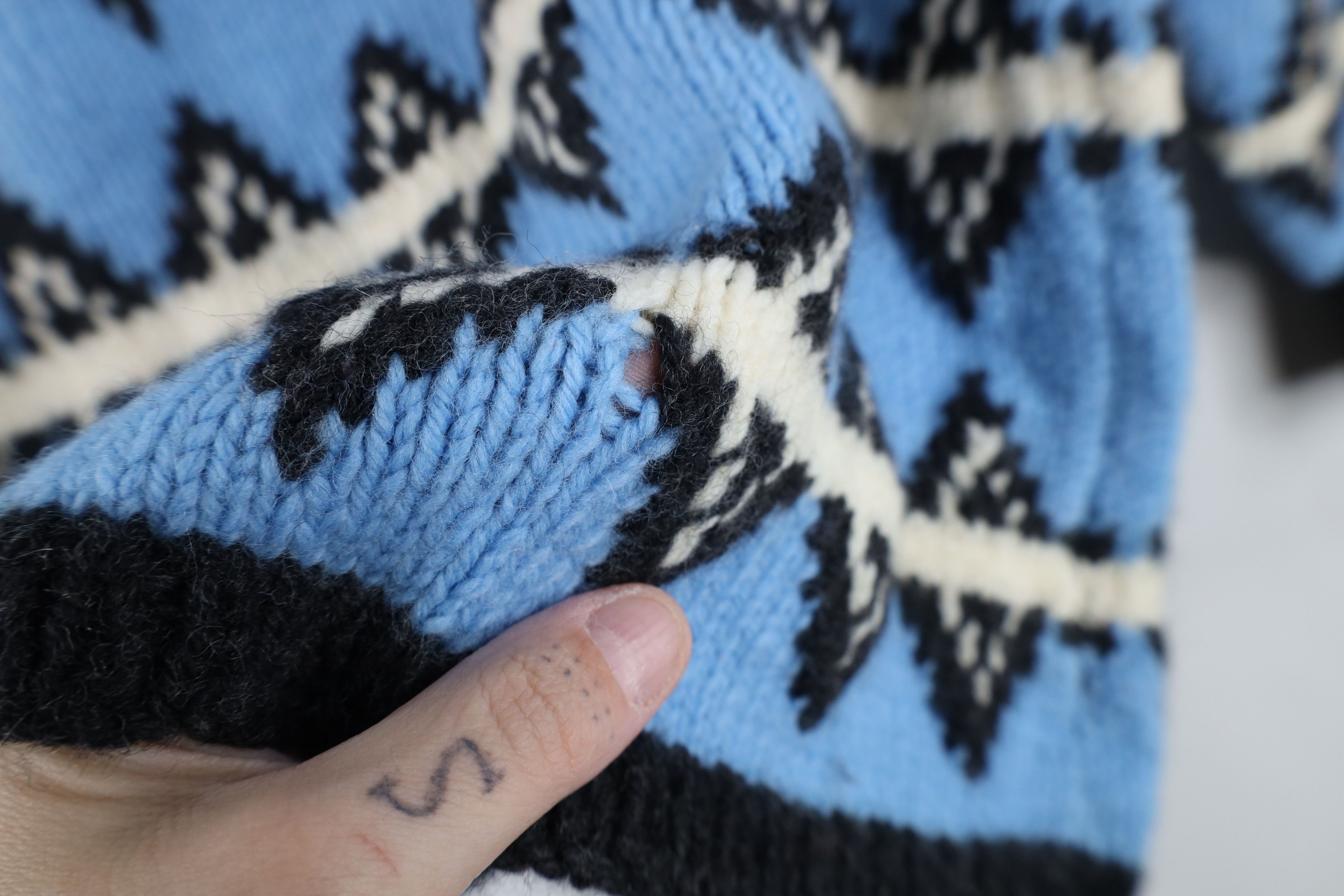 Vintage Vintage 50s 60s Rockabilly Wool Striped Diamond Knit Sweater Size XS / US 0-2 / IT 36-38 - 11 Thumbnail