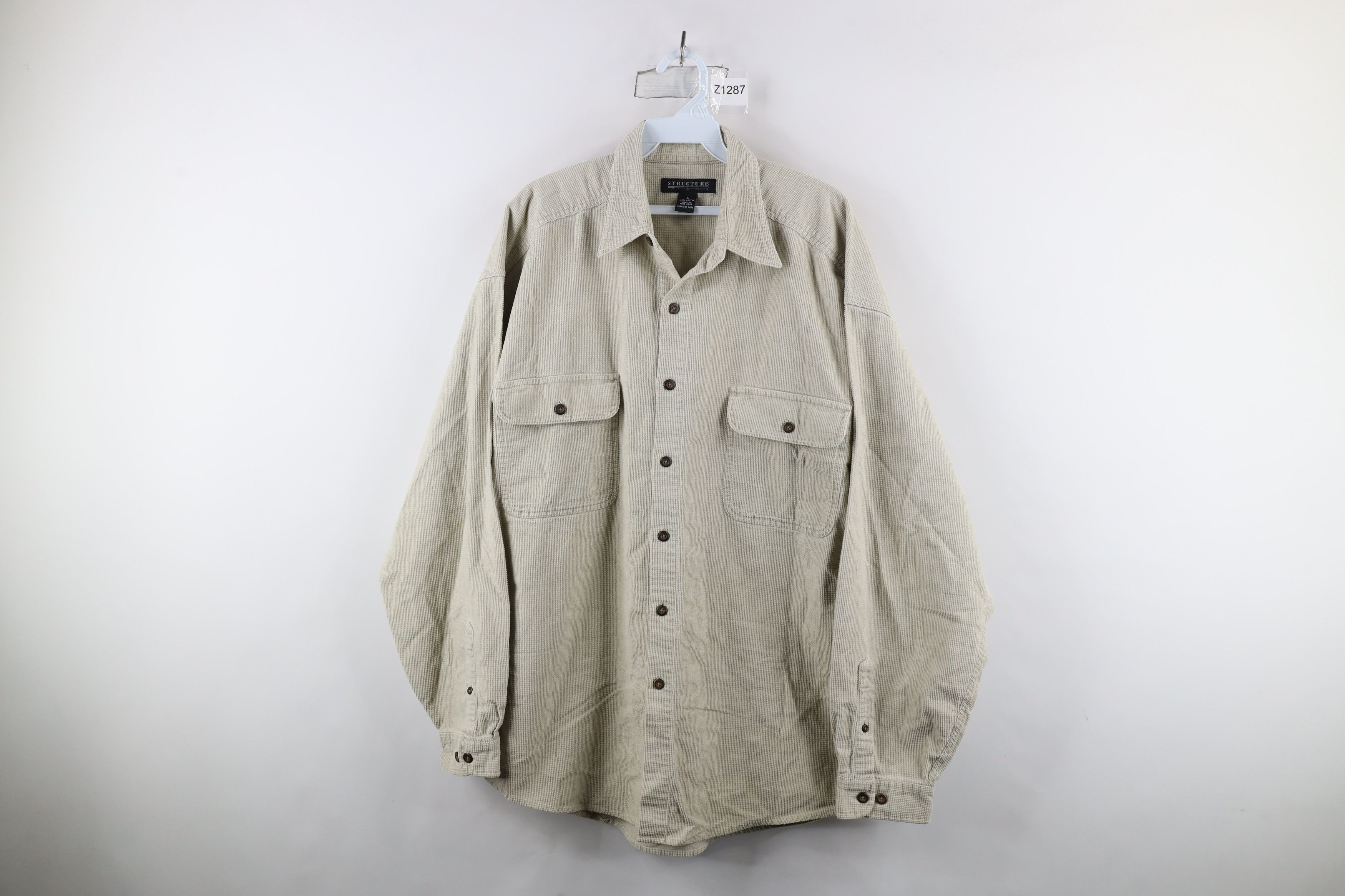 Vintage Vintage 90s Streetwear Heavyweight Collared Button Shirt Size US L / EU 52-54 / 3 - 1 Thumbnail