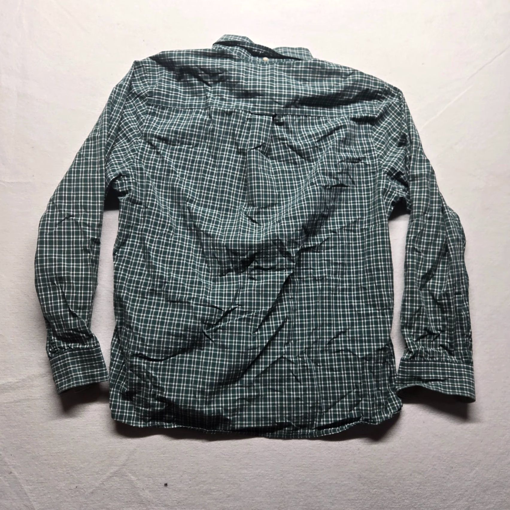 Madison Madison Green Plaid Button-Up Shirt Long Sleeve Men L Regular Fit Size 42R - 7 Thumbnail
