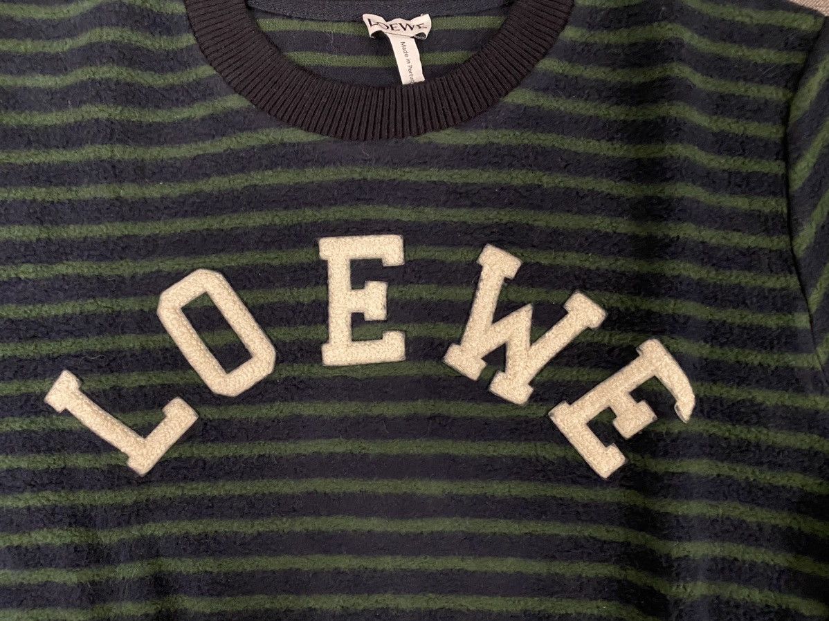 Loewe Loewe navy and green striped logo sweatshirt XS Size US XS / EU 42 / 0 - 4 Thumbnail