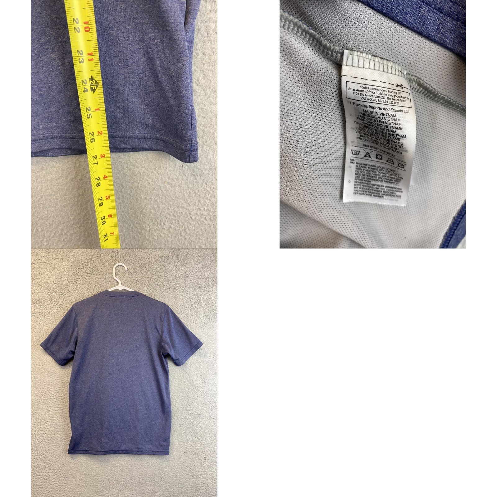 Adidas adidas Shirt Mens S Small dusty blue Short Sleeve Dri Fit T Shirt 92-22 Regular Breathable Logo Crew Neck Vintage No Size US S / EU 44-46 / 1 - 8 Thumbnail
