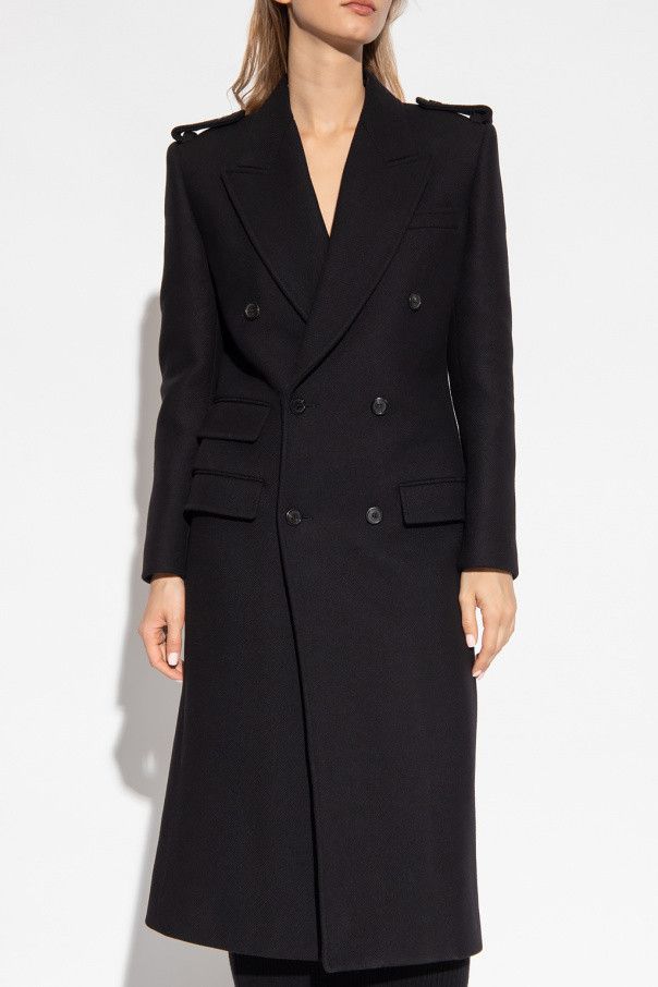 o1b1hav110724 Long Double-Breasted Officer Coat in Black