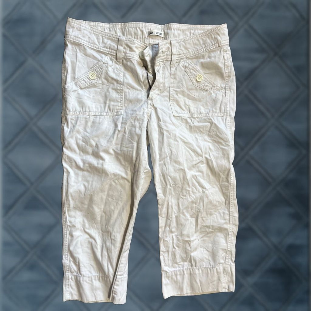 Lee VINTAGE Lee Women's Capri Pants Size 8 White Mid Rise Stretch Casual Girls Fashion Size 30" / US 8 / IT 44 - 1 Thumbnail
