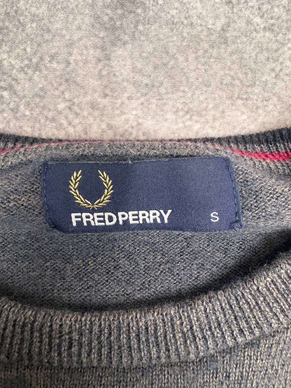 Fred Perry Fred Perry Men Cotton Sweater Grey Crewneck Size S Size US S / EU 44-46 / 1 - 4 Thumbnail