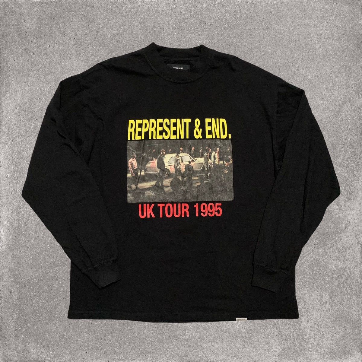 image of Represent Clo Represent Medium Manchester Uk Tour Black Long Sleeve Tee, Men's