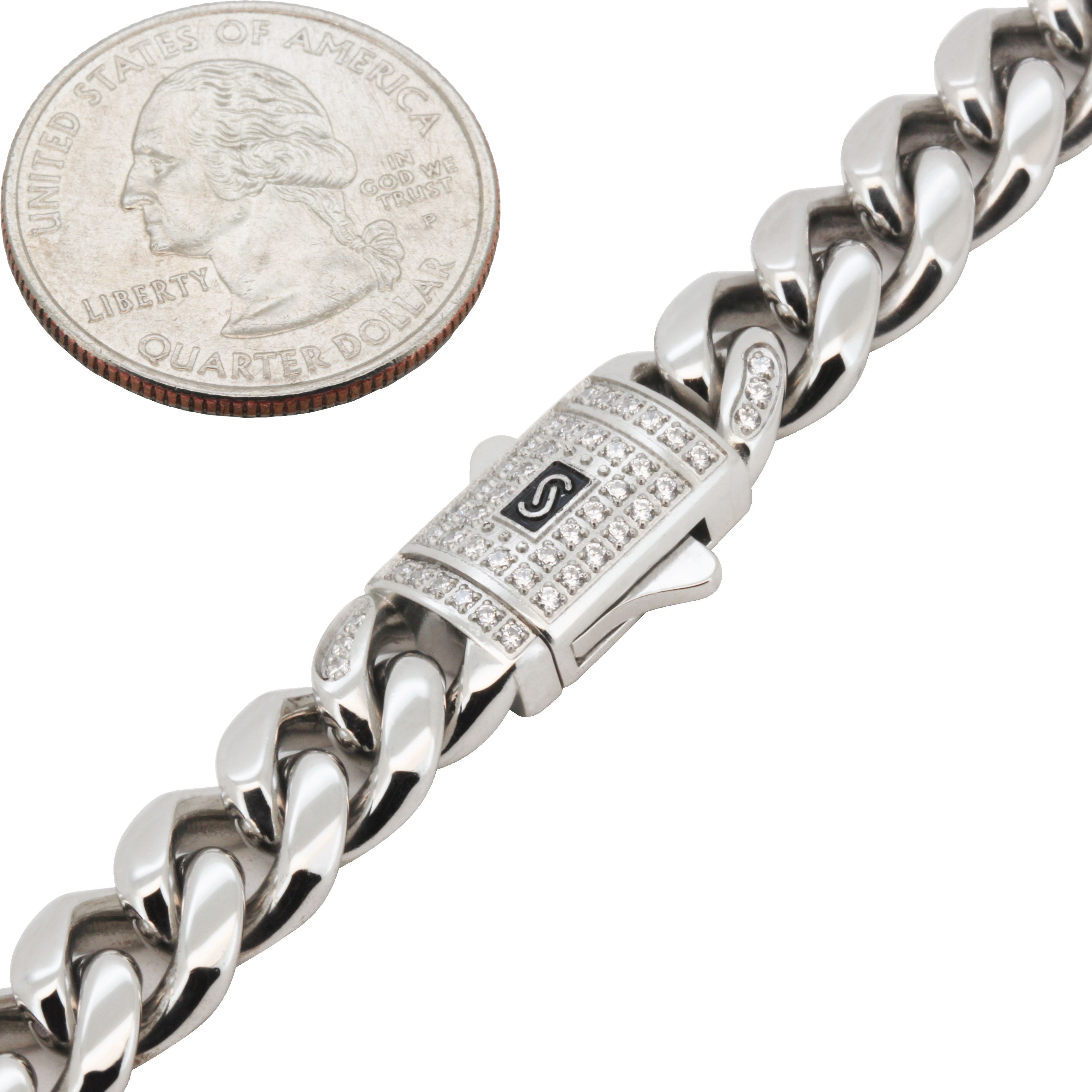 Other 316L SS AAA CZ 10mm Miami Cuban Link Bracelet 8” Size ONE SIZE - 2 Thumbnail