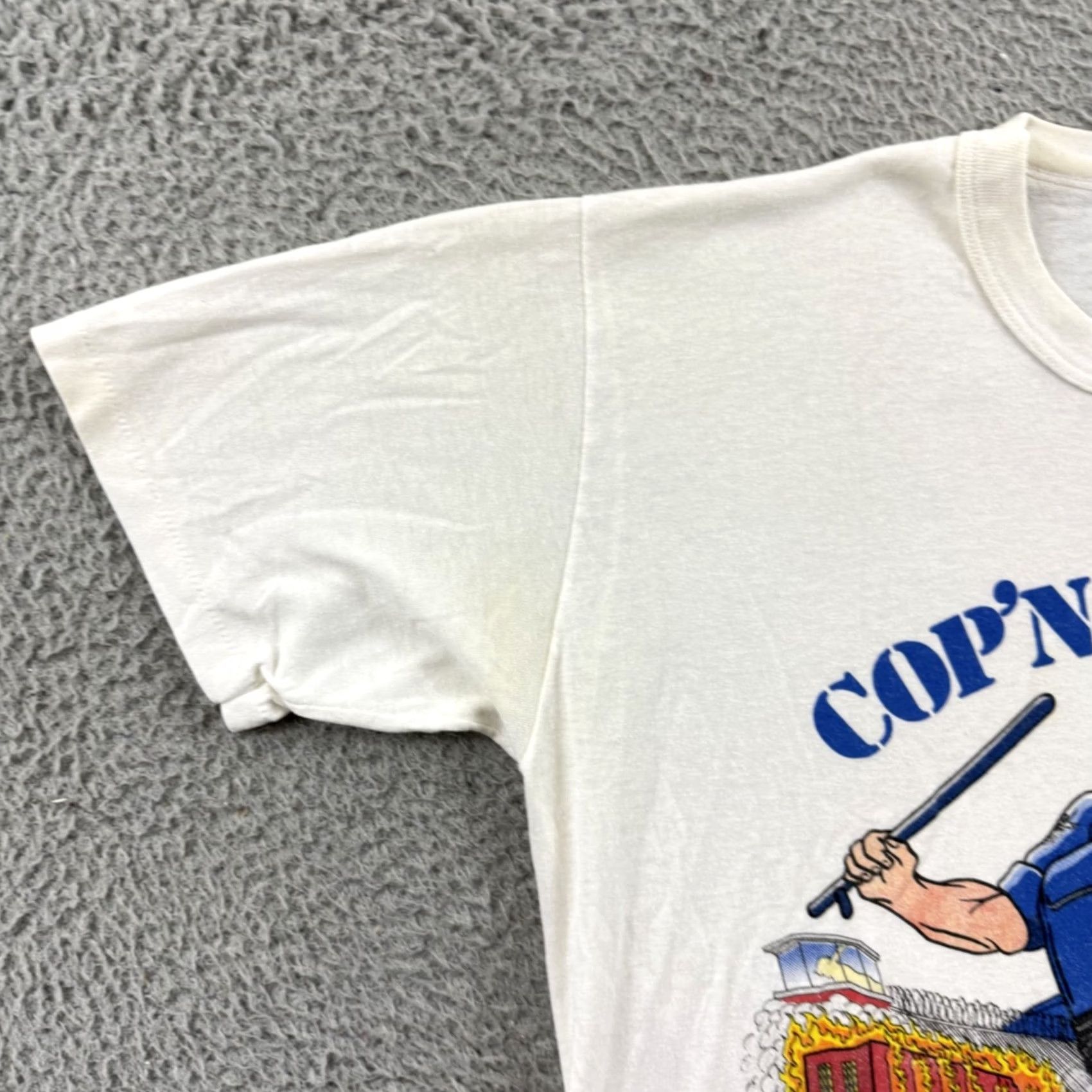 Russell Athletic VINTAGE Russell Athletic Camp Hill Inmate Riot Shirt Mens Large 80s Short Sleeve White Graphic Print 80s Mens Shirts Size US L / EU 52-54 / 3 - 4 Thumbnail