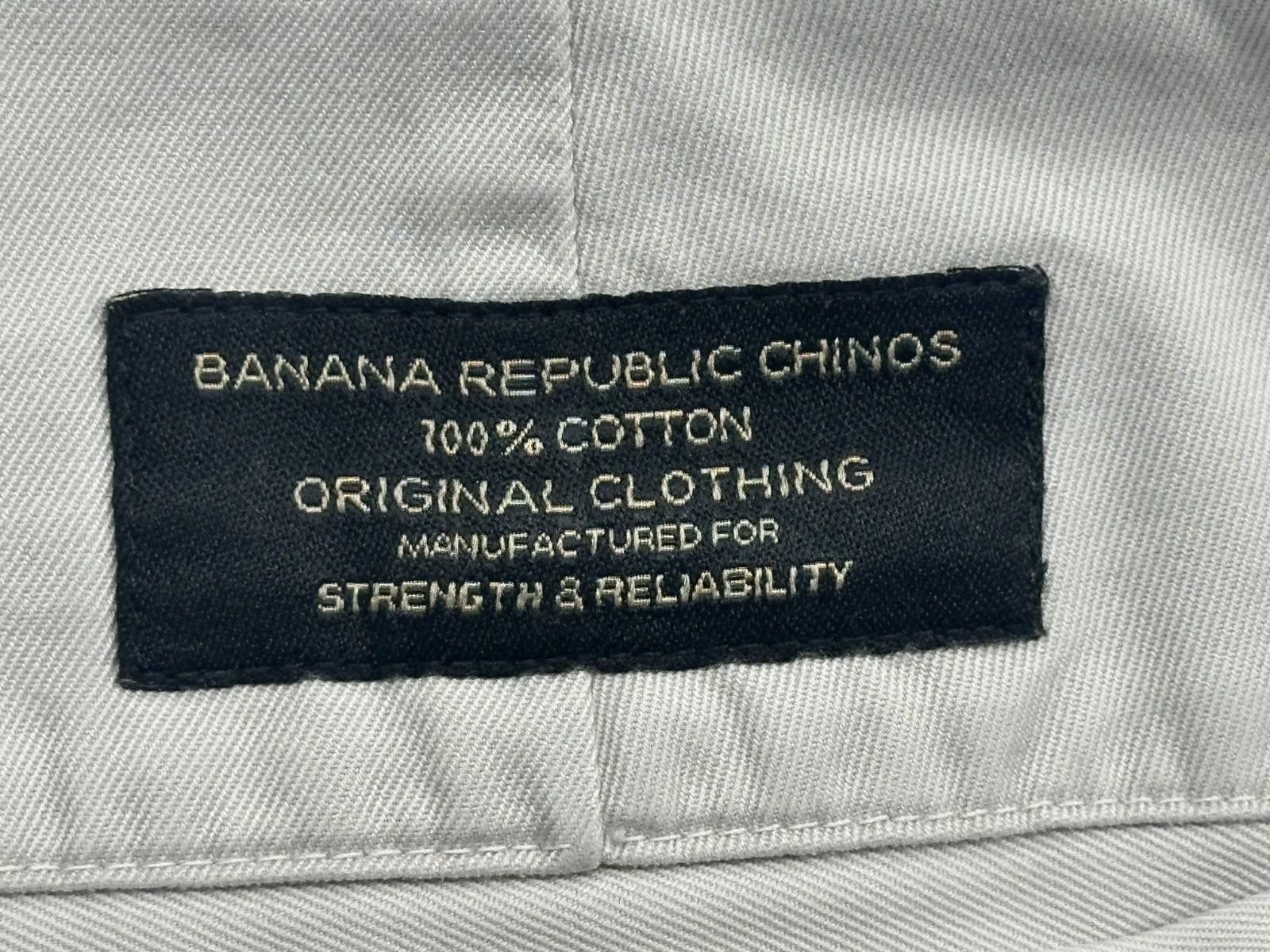Banana Republic Banana Republic Flat Front Cotton Chinos Men Khaki 35/32 Size US 35 - 3 Thumbnail