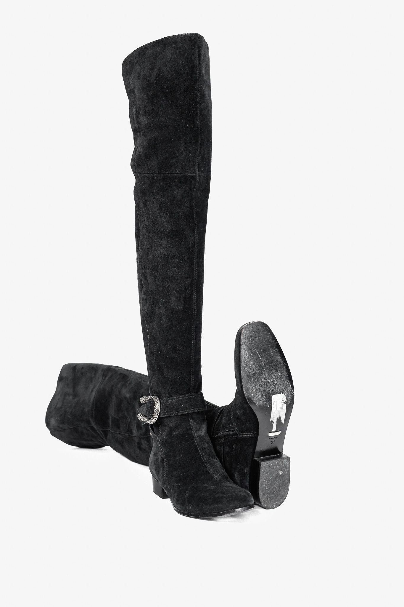 Gucci Gucci Dionysus Nero Suede Over-The-Knee Boots Size US 8.5 / IT 38.5 - 4 Thumbnail