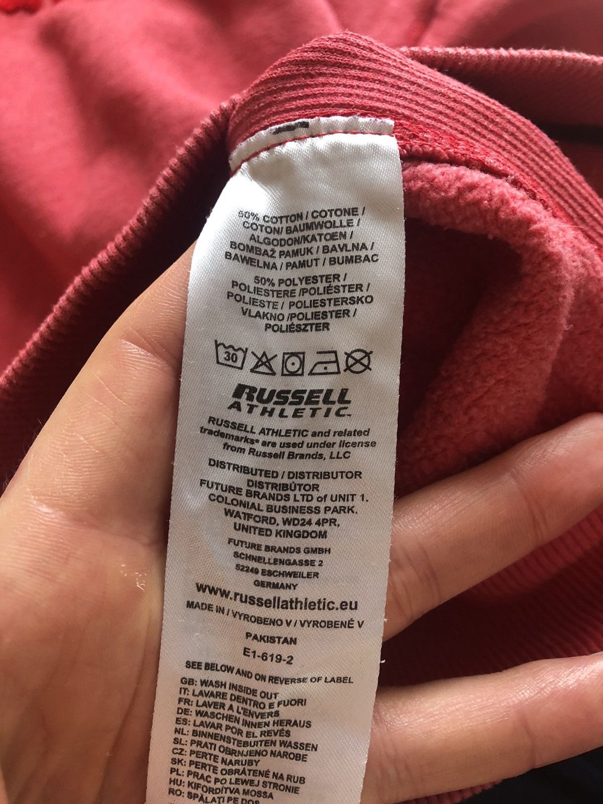 Russell Athletic RUSSELL ATHLETIC CLASSIC WASHED RED SPORT HOODIE Size US M / EU 48-50 / 2 - 4 Thumbnail