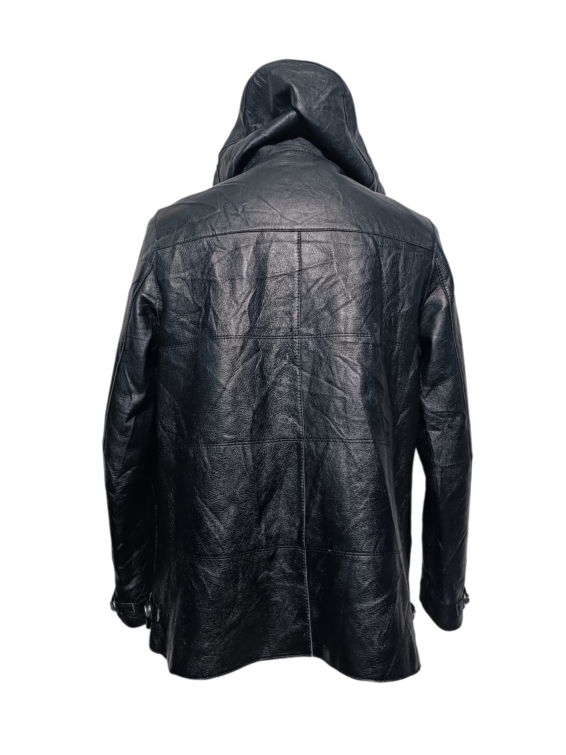 Japanese Brand Gallery Italy Hooded Leather Jacket Size US M / EU 48-50 / 2 - 5 Thumbnail