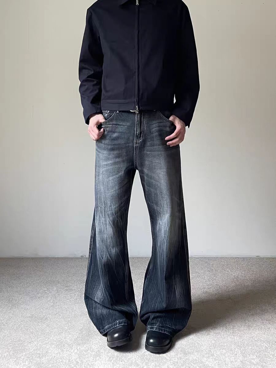 Jean Blue loose-fitting wide-leg jeans Size US 32 / EU 48 - 2 Thumbnail