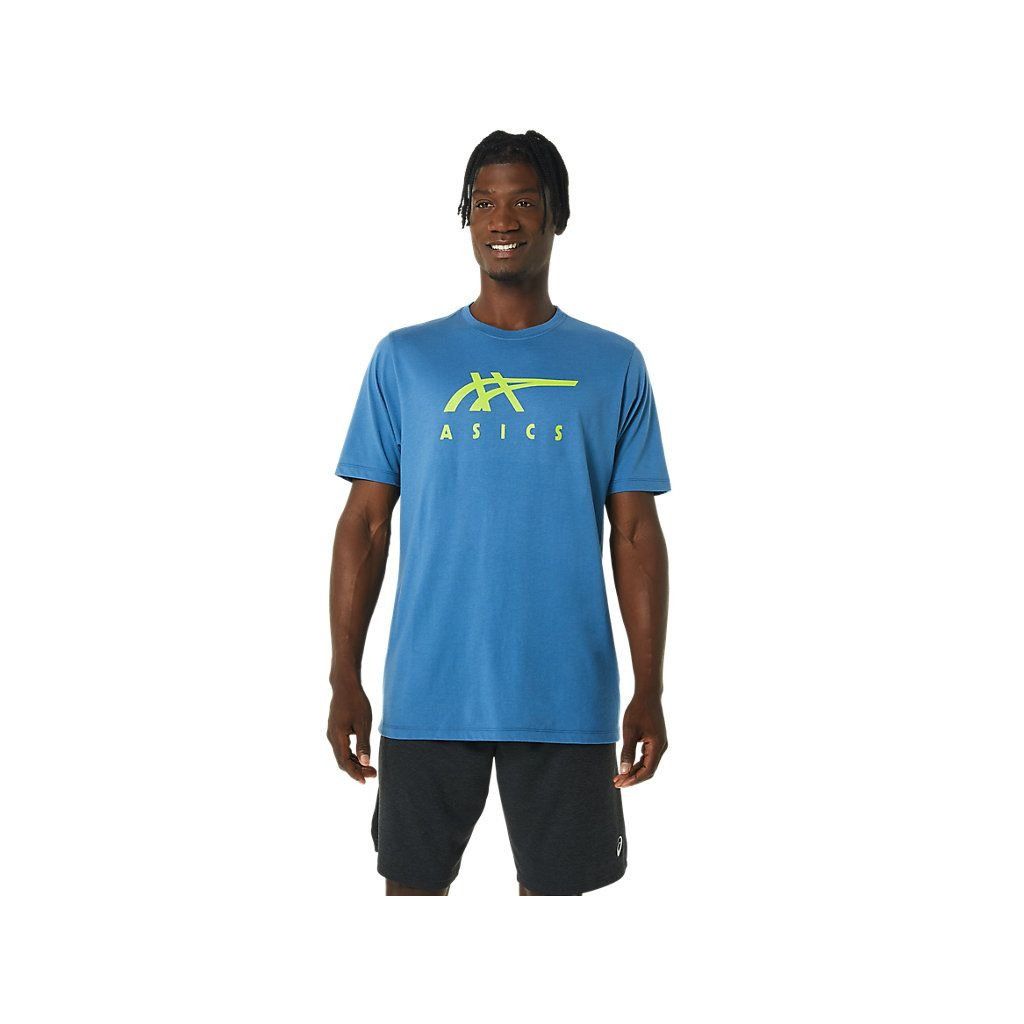 Asics ASICS Stripe Men's Short Sleeve Tee, Blue, 2XL Size US XXL / EU 58 / 5 - 2 Thumbnail