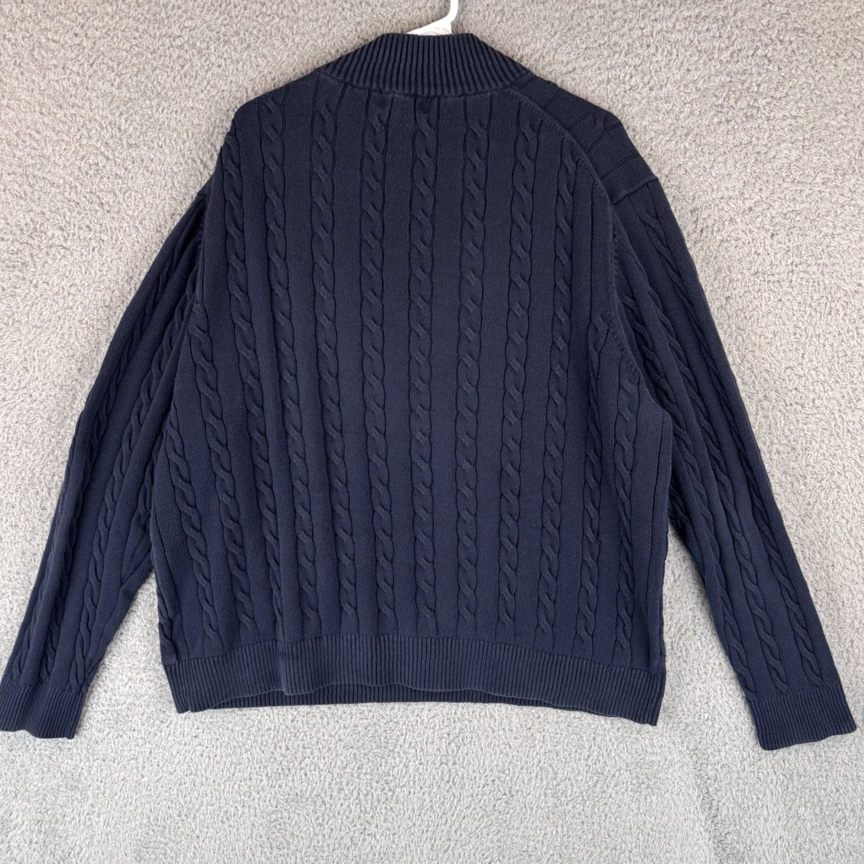 Brooks Brothers VINTAGE Brooks Brothers Men’s Cable Knit Quarter Zip Sweater Navy Blue XL Pullover Knit Zip Mock Neck Size US XL / EU 56 / 4 - 5 Thumbnail