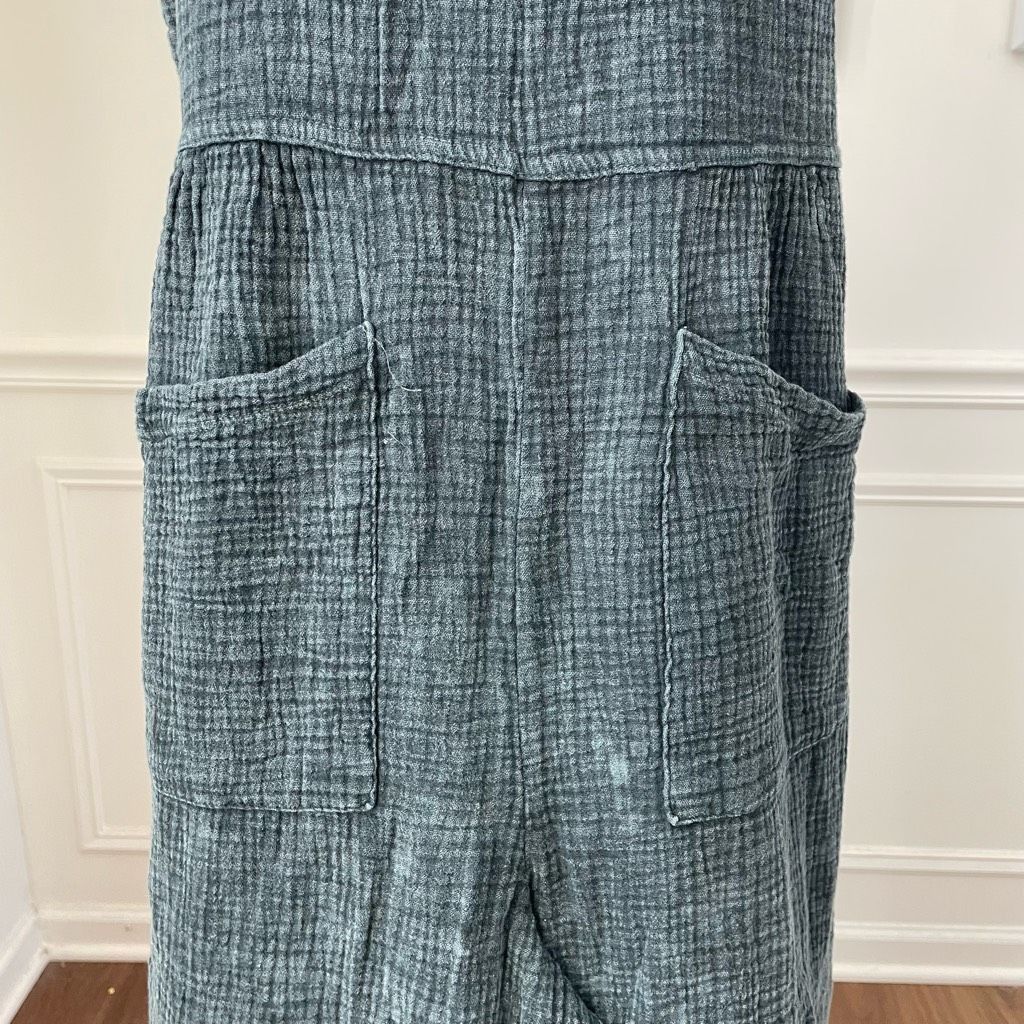 Anthropologie Anthropologie Gauzy Overalls Wide Leg Mineral Wash Black M Size 29" - 4 Thumbnail