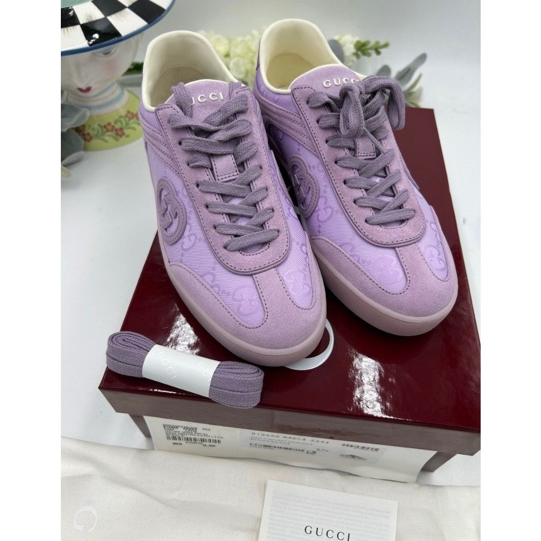 Gucci Gucci G 75 lilac suede sneakers interlocking G size 37.5 Size US 7.5 / IT 37.5 - 12 Thumbnail