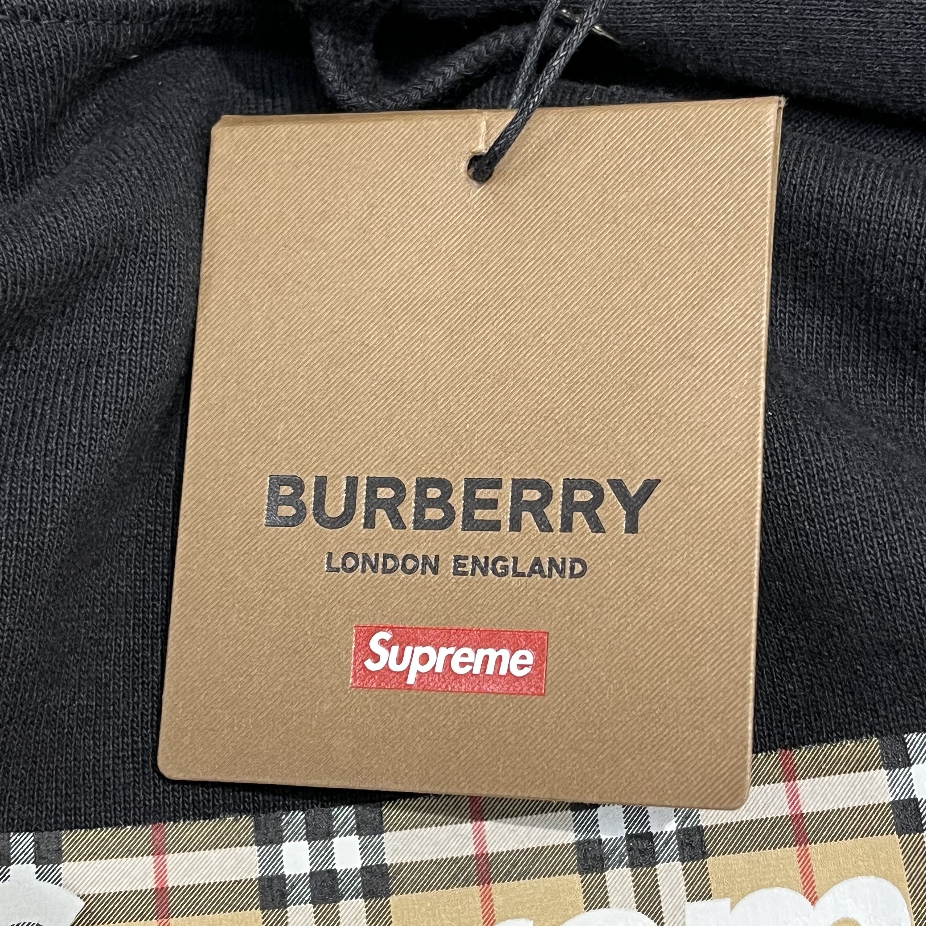 Burberry × Supreme Burberry x Supreme Box Logo Hoodie Black Size US M / EU 48-50 / 2 - 8 Thumbnail