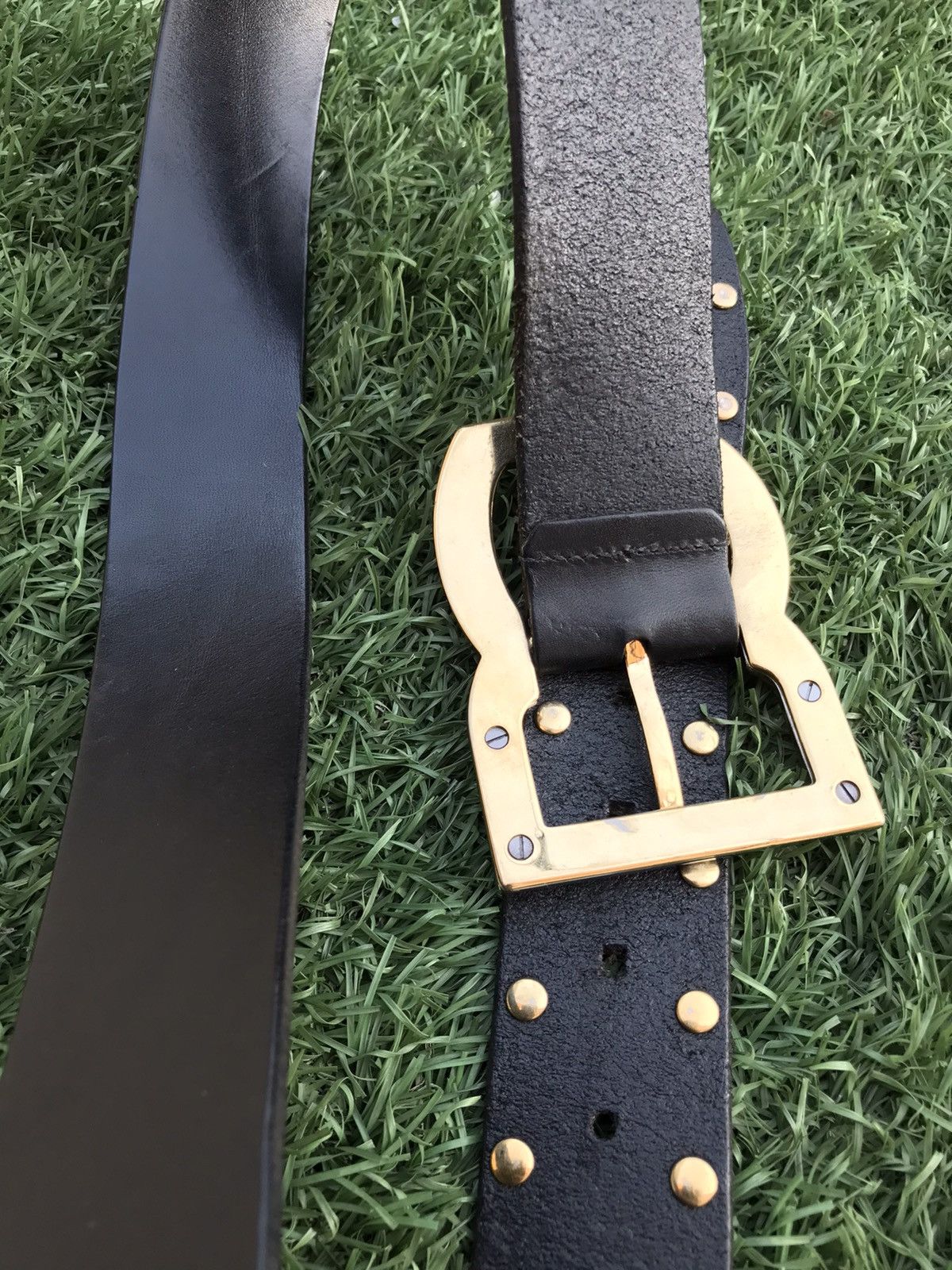 Dolce & Gabbana Dolce & Gabbana Silver/Gold Black Leather D&G Belt Size ONE SIZE - 7 Thumbnail