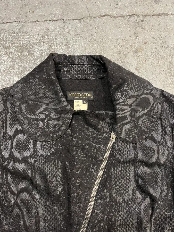 Roberto Cavalli FW1999 Roberto Cavalli Black Obscure Leopard Print Biker Jacket Size M / US 6-8 / IT 42-44 - 4 Thumbnail
