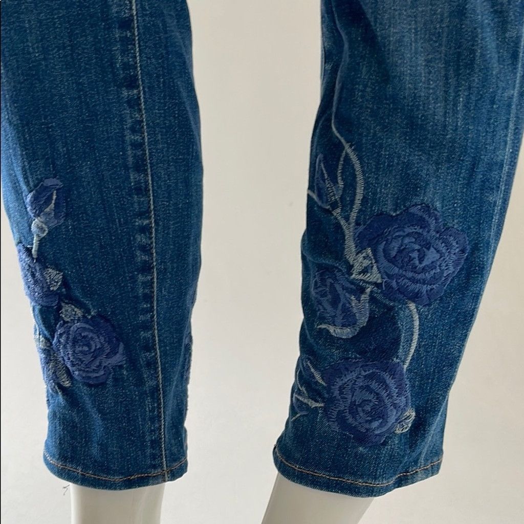 J Brand J Brand Alana Women's Blue Jeans with Flower detail size 29 Size 29" - 4 Thumbnail