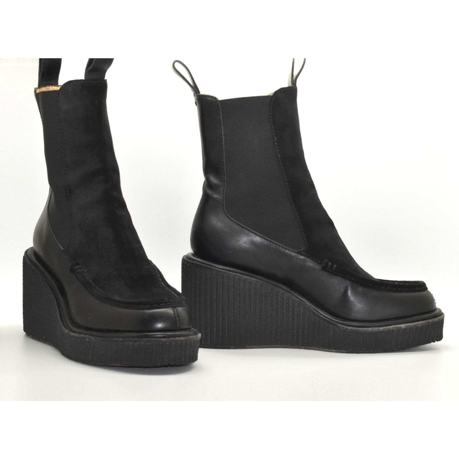 Rag & Bone RAG & BONE Black High Wedge Sloane Chelsea Boots Size 40 Size US 10 / IT 40 - 1 Thumbnail