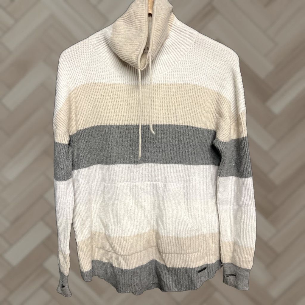 Vintage Carve Designs Women’s Mock Neck Sweatshirt Striped Knit Pockets Athletic Slim Fit Full Zip T-Shirt ¼ Zip Size M / US 6-8 / IT 42-44 - 1 Thumbnail