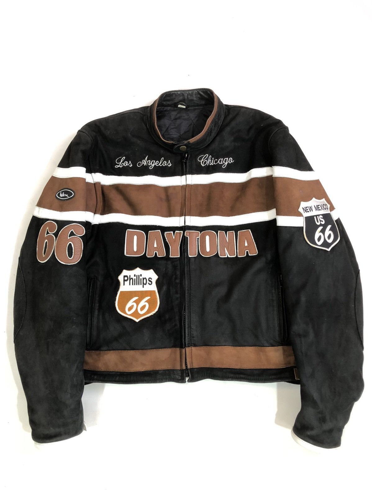 Ferrari × Harley Davidson × Honda Route 66 Daytona Leather Moto Motorcycle Racing Jacket Size US XL / EU 56 / 4 - 5 Thumbnail