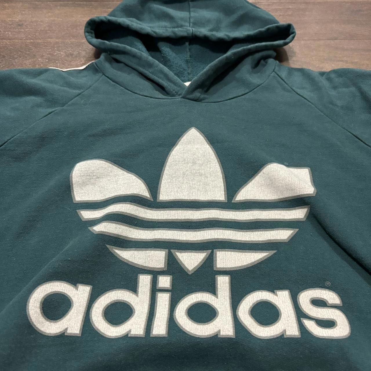 Adidas Vintage adidas striped sleeves hoodie 80s XL Size US XL / EU 56 / 4 - 5 Thumbnail