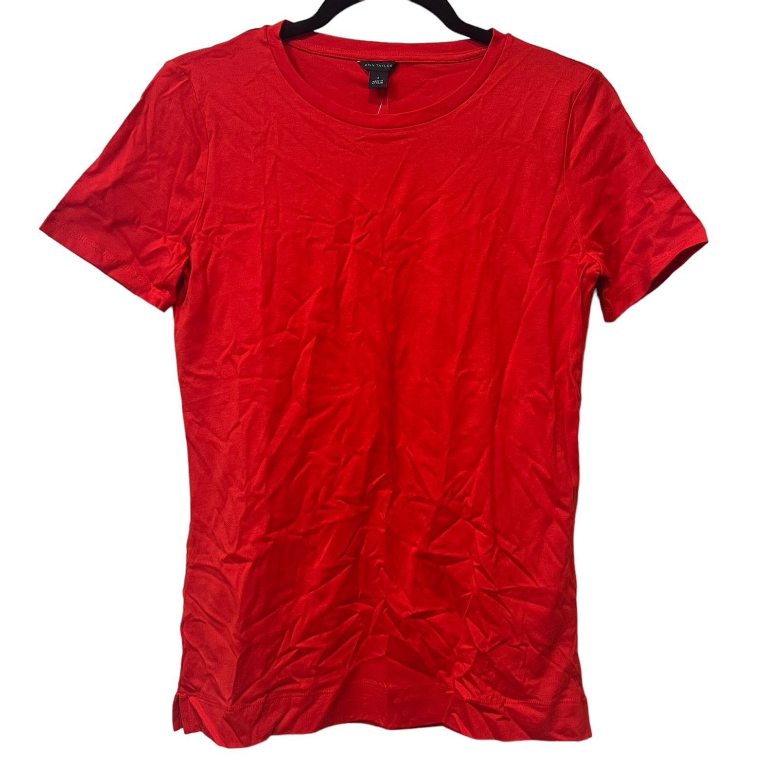 Ann Taylor NEW Ann Taylor Orange Short Sleeve Pima Cotton T-Shirt Top S Size S / US 4 / IT 40 - 2 Thumbnail