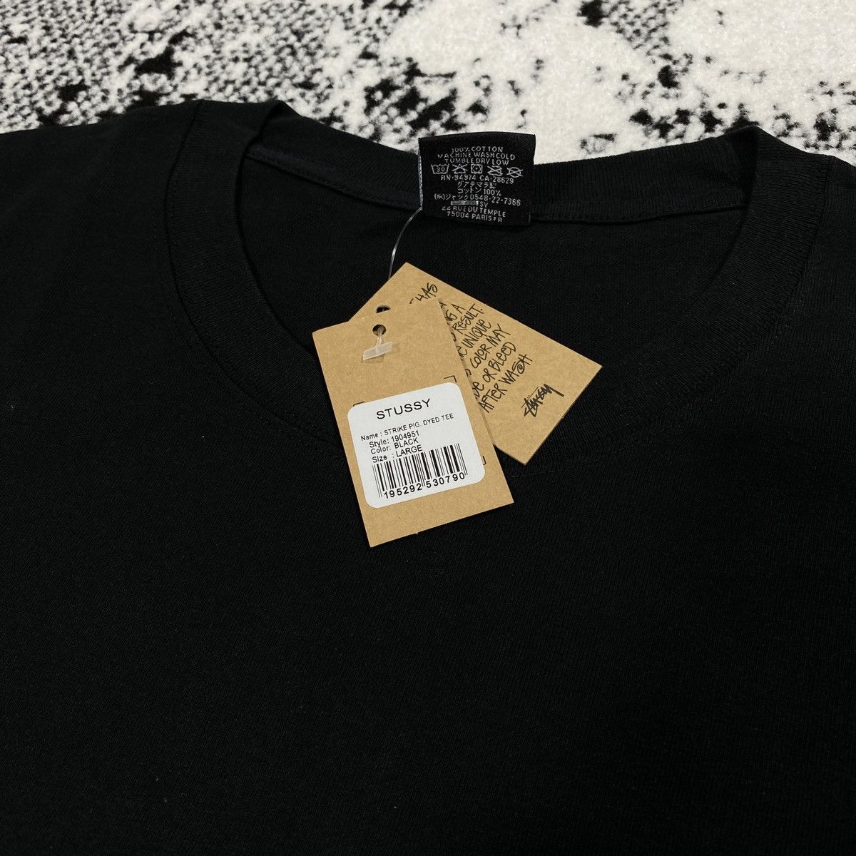 Stussy STUSSY STRIKE PIGMINET DYED TEE IN BLACK Size US L / EU 52-54 / 3 - 6 Thumbnail