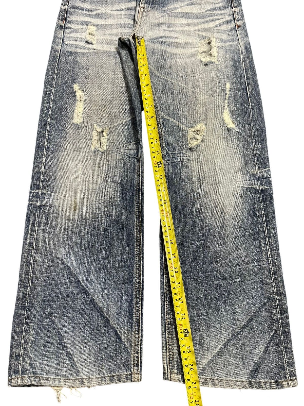 14th Addiction Vintage Japanese Brand Blue Faded Wash Distress Loose Jeans Size US 31 - 13 Thumbnail
