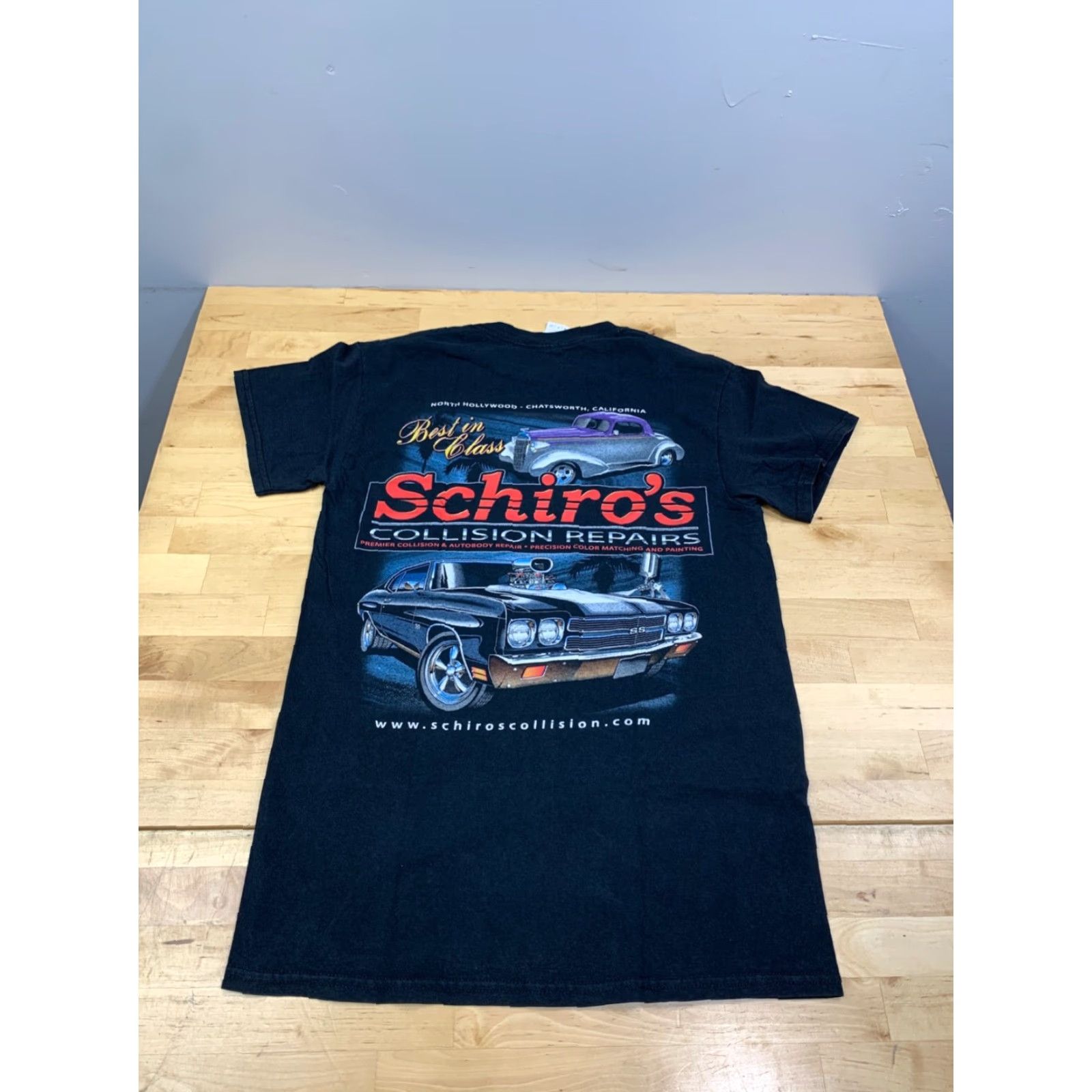 Gildan Car Collision Repair Shop Shirt Mens S Black Classic Muscle Car Size US S / EU 44-46 / 1 - 8 Thumbnail