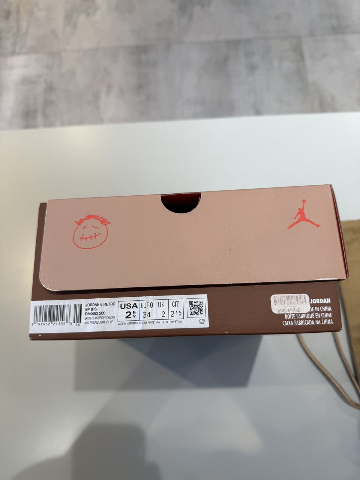 Nike × Travis Scott Air Jordan 6 Retro Travis Scott British Khaki (PS) Size US 5 / EU 37 - 11 Thumbnail