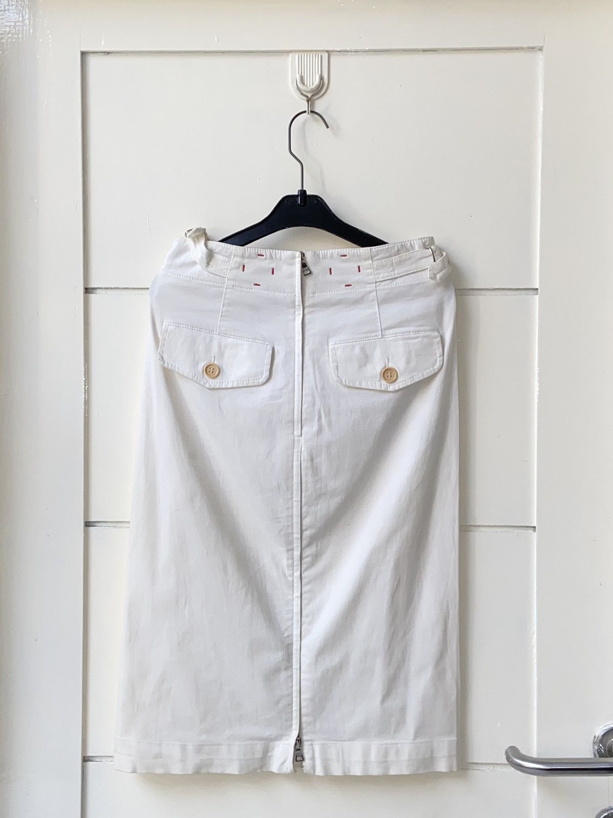 Prada PRADA White Midi Skirt Size 23" - 4 Thumbnail