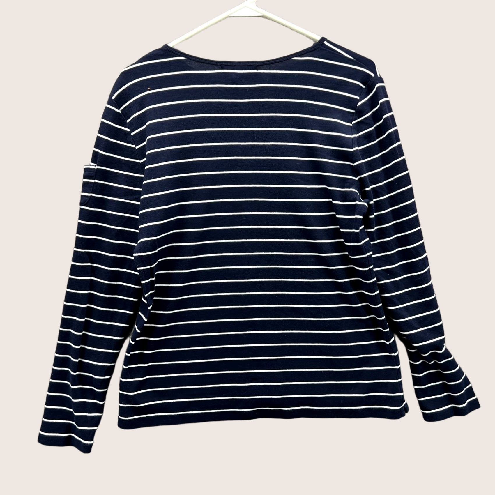 Ralph Lauren Lauren Ralph Lauren Shirt Womens XL Navy Blue White Striped Long Sleeve Cotton Size XL / US 12-14 / IT 48-50 - 1 Thumbnail