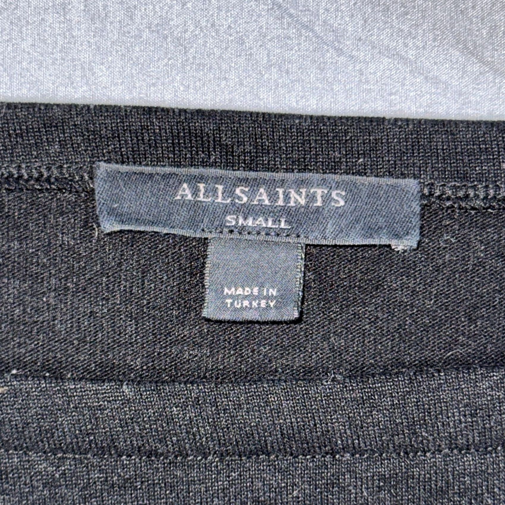 Allsaints AllSaints Shirt Women’s Small Black Rita Tee Boat Neck Long Sleeve Relaxed Size S / US 4 / IT 40 - 6 Thumbnail