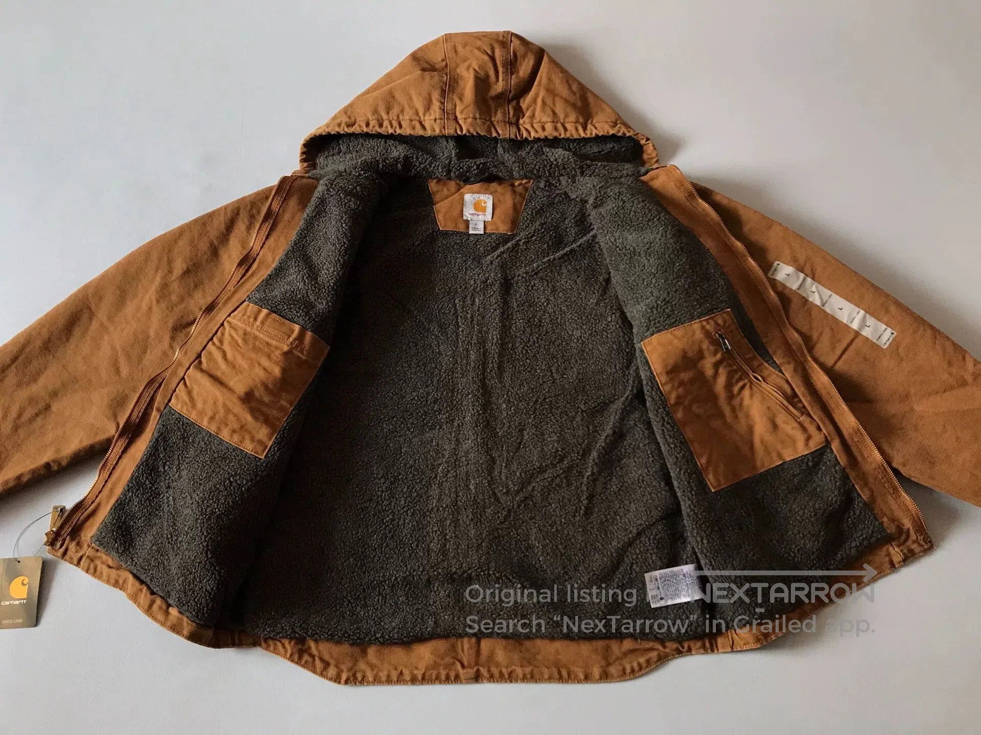 Carhartt Carhartt J141 Brown Hooded Work Jacket. Size US L / EU 52-54 / 3 - 3 Thumbnail