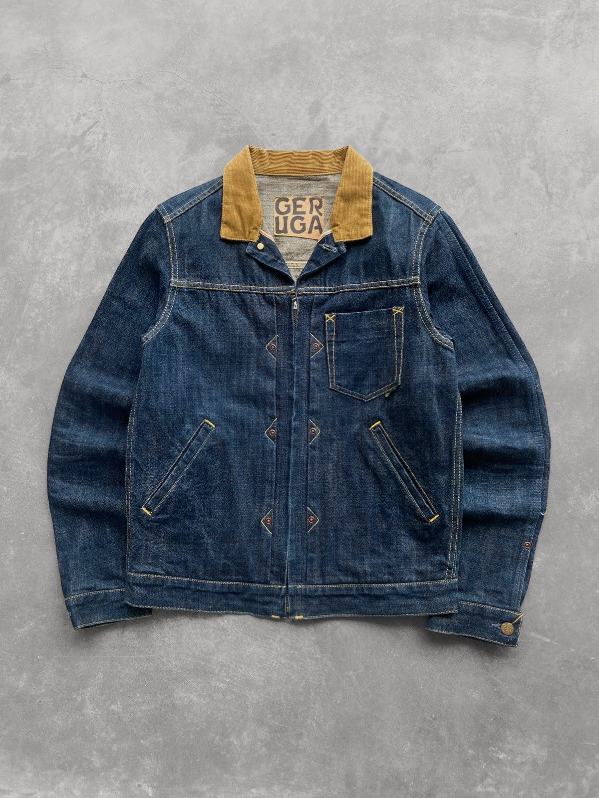 If Six Was Nine × Japanese Brand 🇯🇵Vtg Geruga Japan 14Oz Selvedge Denim Jacket🇯🇵 Size US M / EU 48-50 / 2 - 1 Thumbnail