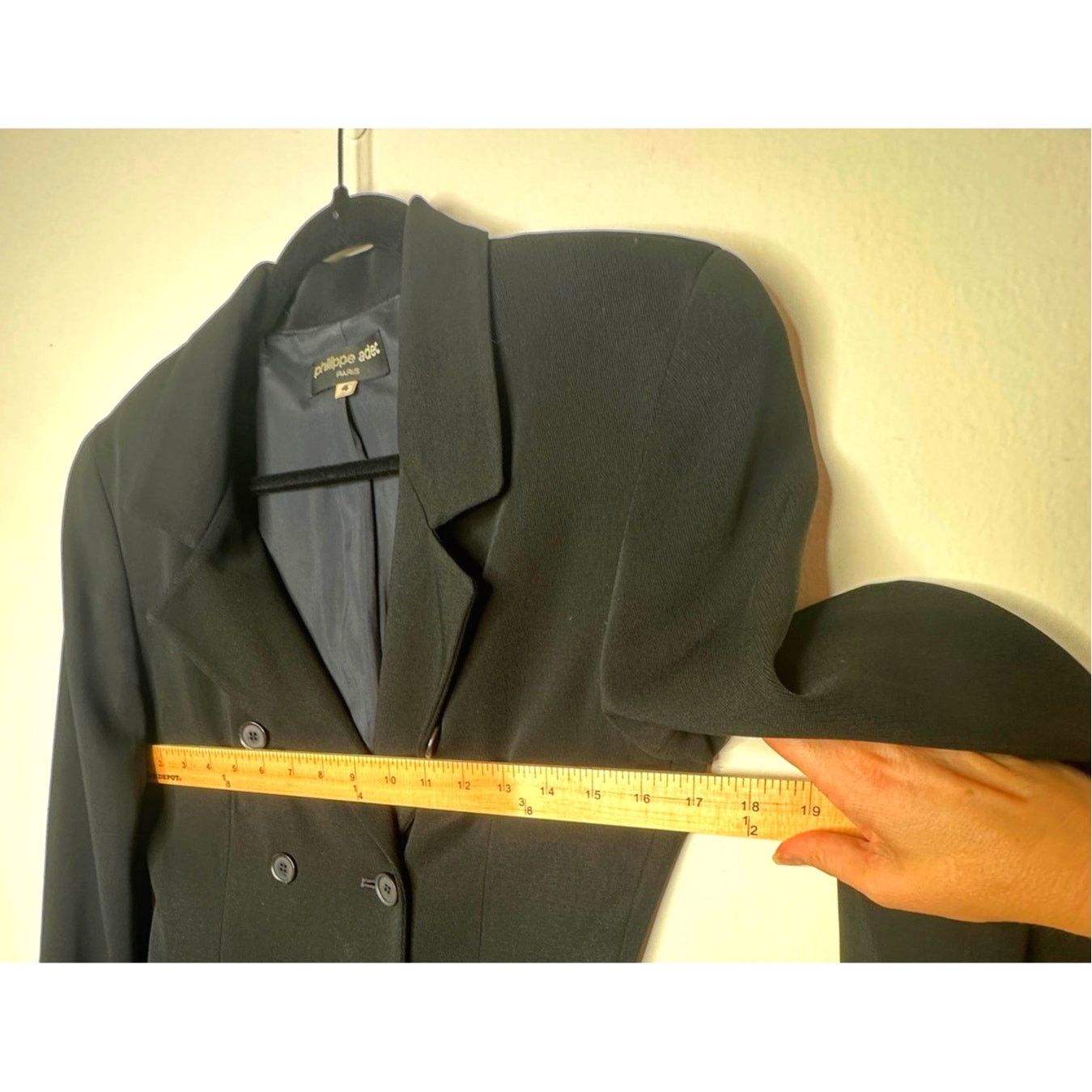 Other Philippe Adec Black Double Breast Wool Dress Jacket Blazer 4 Size S / US 4 / IT 40 - 9 Thumbnail