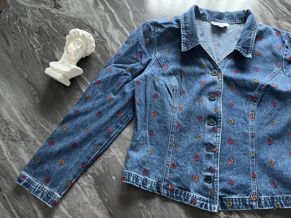 Arts & Science Samantha Edwards : Denim Jacket Spiral Embroider Multi Color Size ONE SIZE - 7 Thumbnail