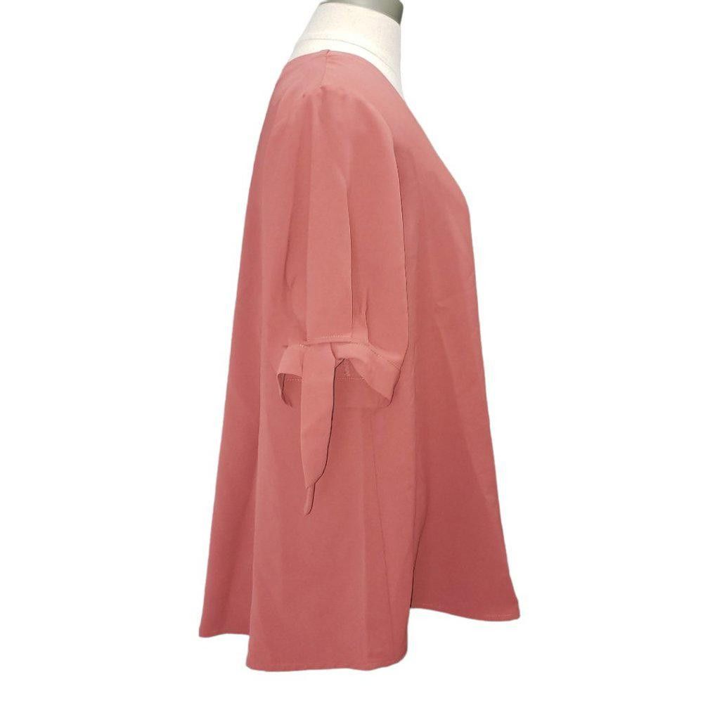 Designer CT239 Everleigh Orange Ladies Short Sleeve Blouse L Size L / US 10 / IT 46 - 2 Thumbnail