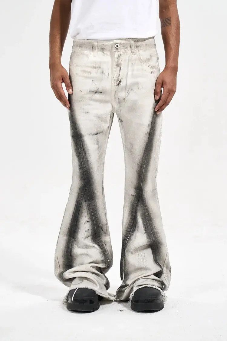 Streetwear Design Loose Flare Wide Leg Jeans Pants