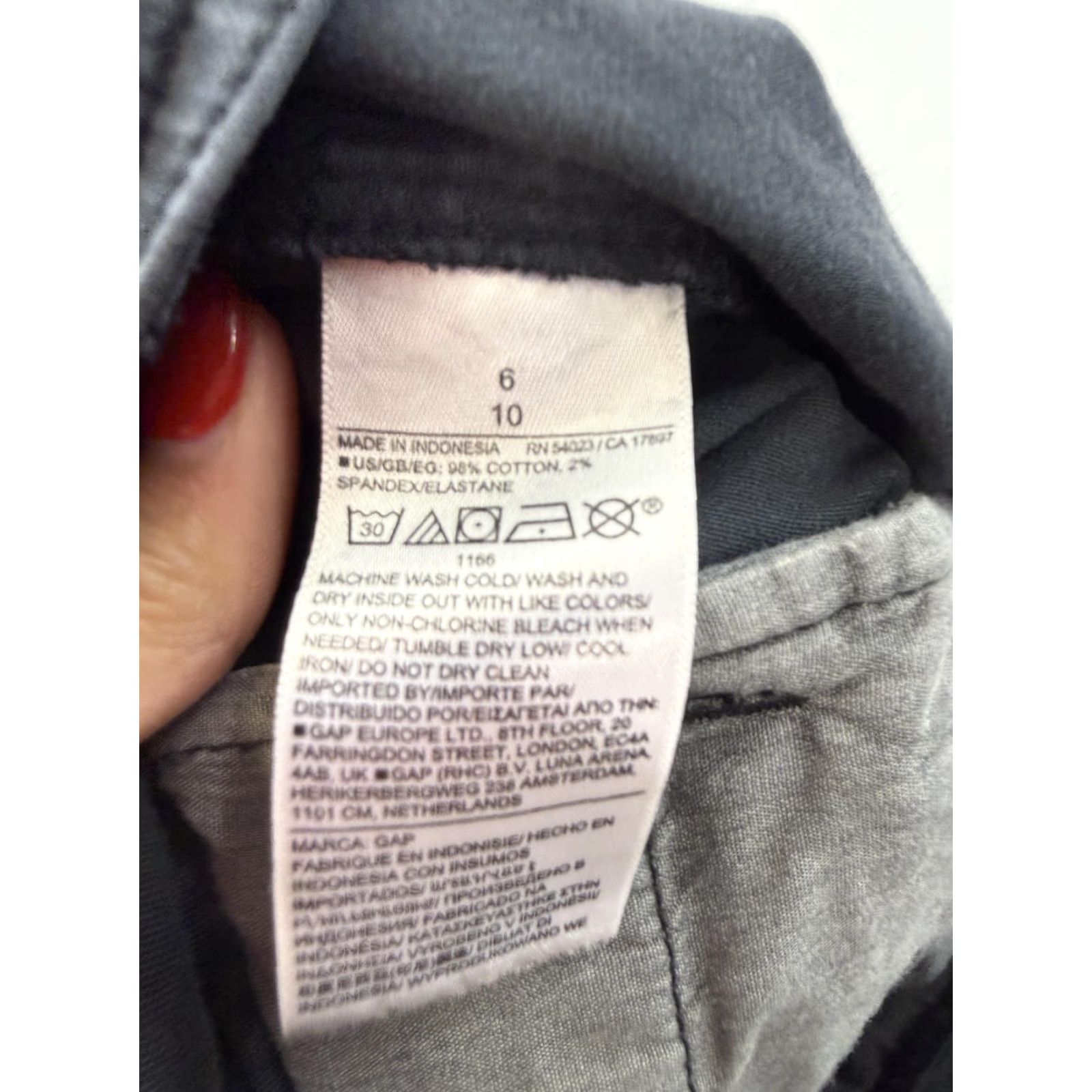 Gap Gap Womens Girlfriend Khaki Crop Straight Leg Pants Gray 6 Twill Casual with Pockets Stretch Cotton Spandex Size 28" / US 6 / IT 42 - 6 Thumbnail