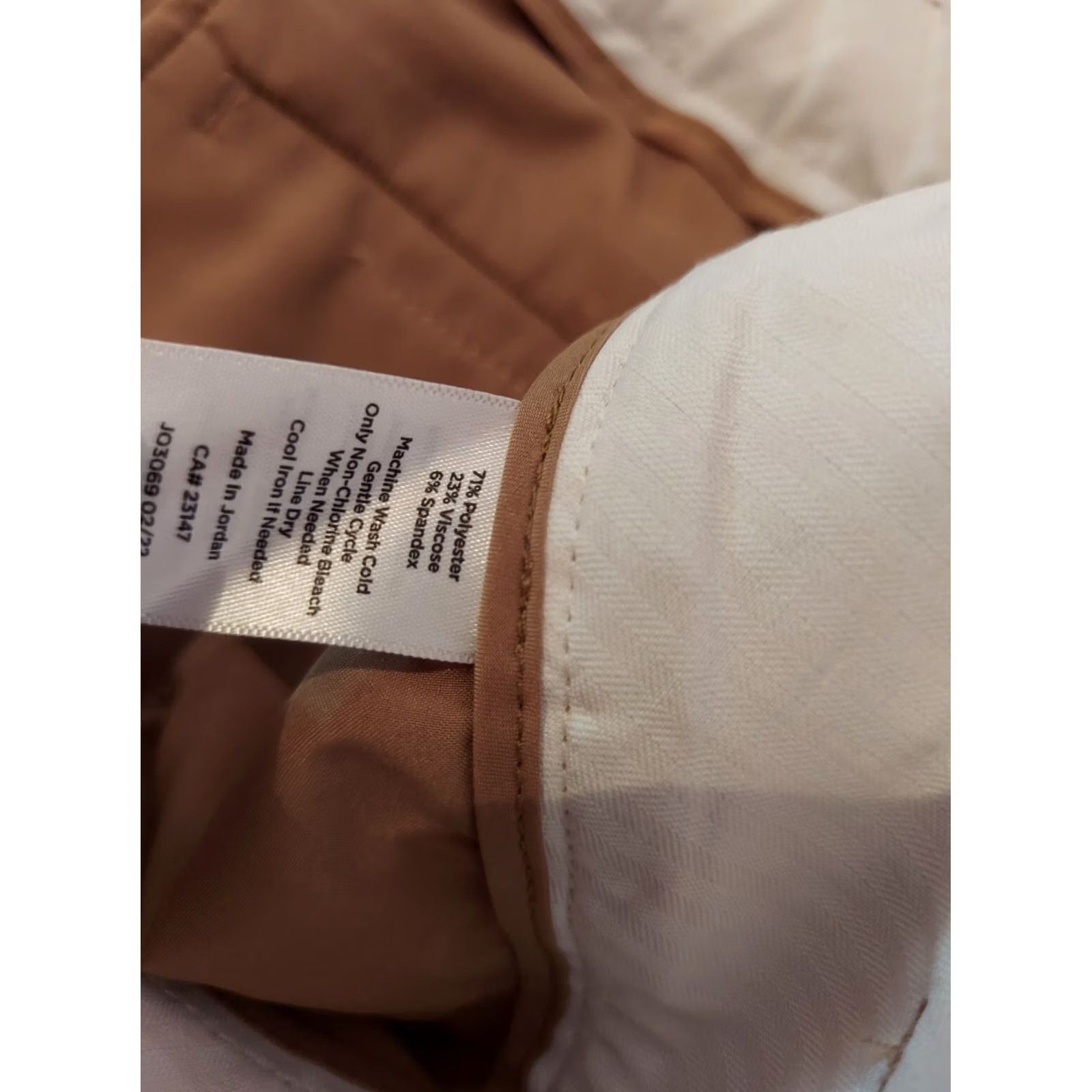 Talbots Womens Talbots Dress Pants 8 Khaki Beige Stretch Slacks Chino Trouser Pants Womens Size 30" / US 8 / IT 44 - 6 Thumbnail