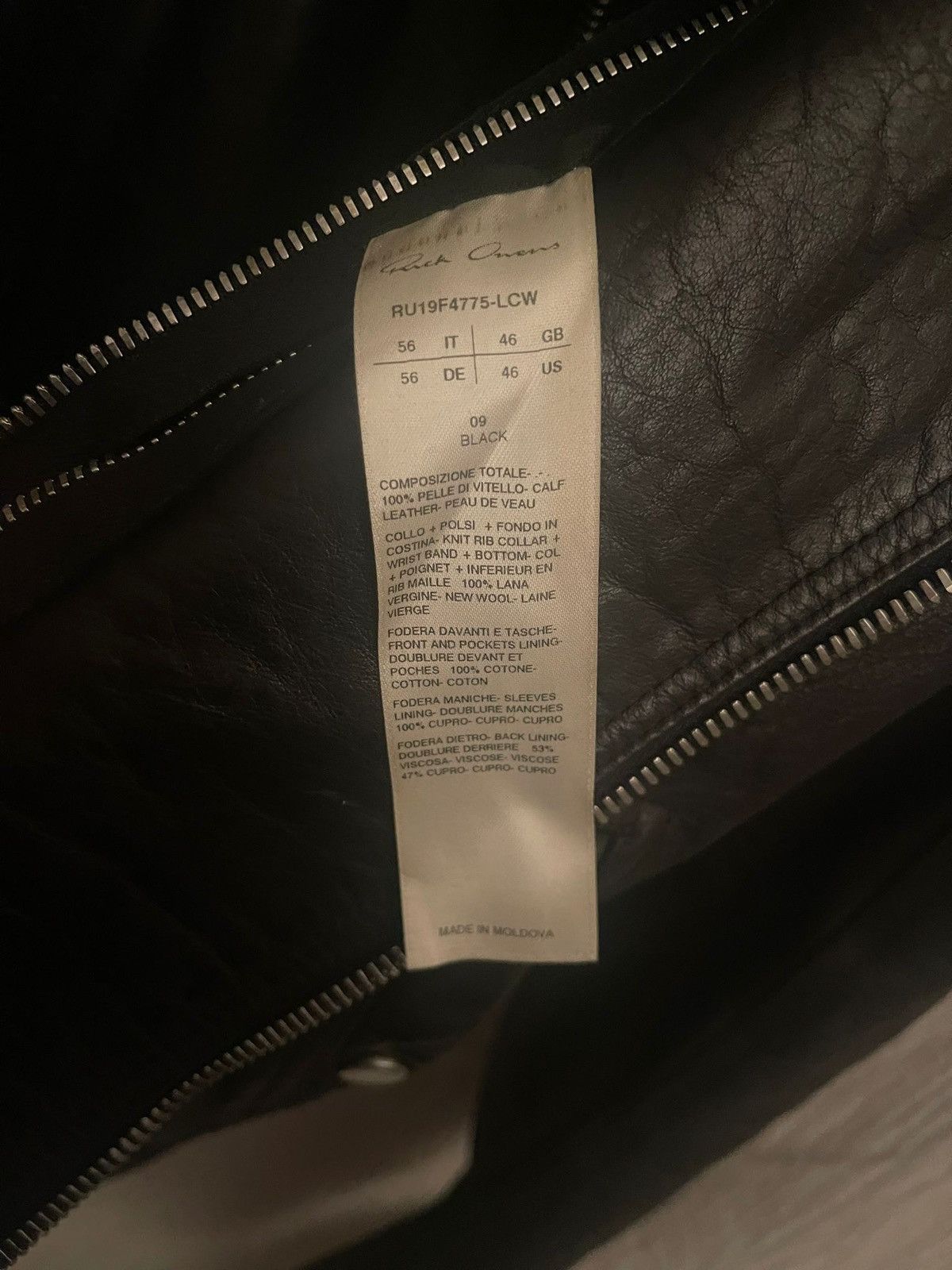Rick Owens Rick Owens Larry 2019 Calf Leather Bomber Jacket Size US XL / EU 56 / 4 - 4 Thumbnail
