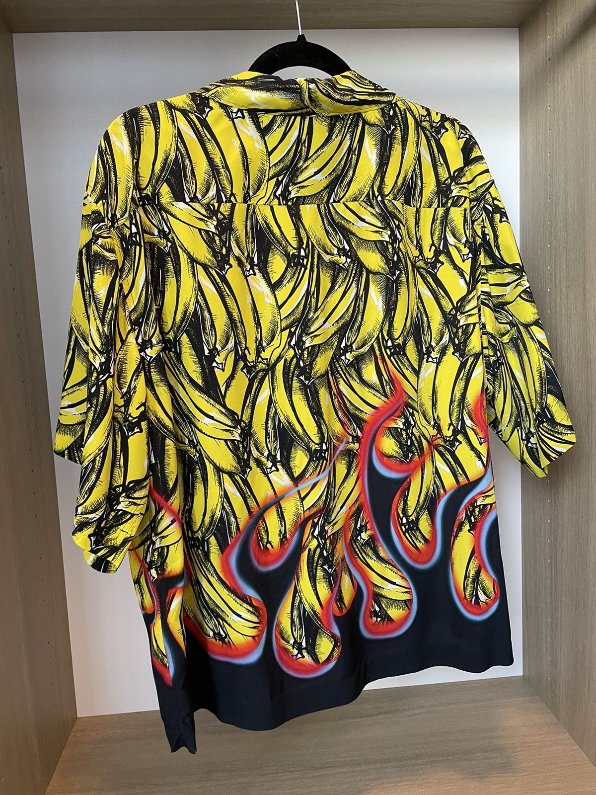Prada Prada Banana and Flame Nylon Camp Collar Shirt Size US XL / EU 56 / 4 - 2 Thumbnail