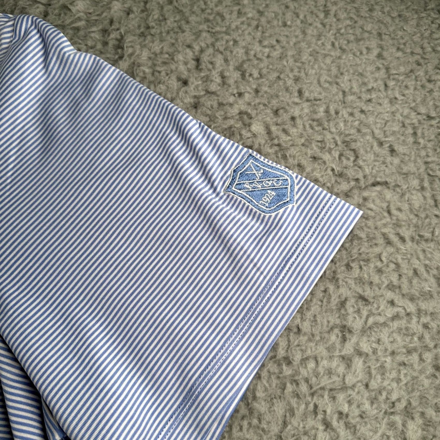 Vintage Greyson Polo Shirt Mens L Blue White Striped Short Sleeve Performance Golf Size US L / EU 52-54 / 3 - 3 Thumbnail