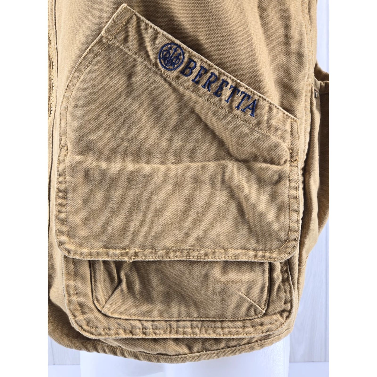 Vintage Beretta Vest Mens Small Tan Full Zip Pockets Game Pouch Hunting Shooting Vest Mens Small Tan Full Zip Pockets Size US S / EU 44-46 / 1 - 4 Thumbnail